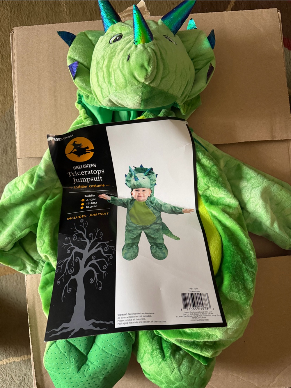 6-12 mos baby dinosaur costume